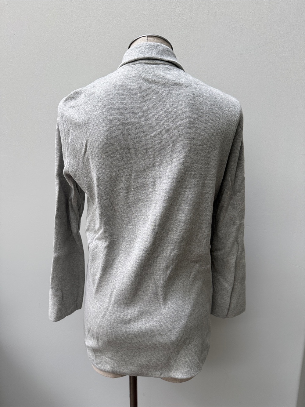J.Crew Heather Gray Grey Open Front Knit Sweater Blazer - Size M - Picture 4 of 6